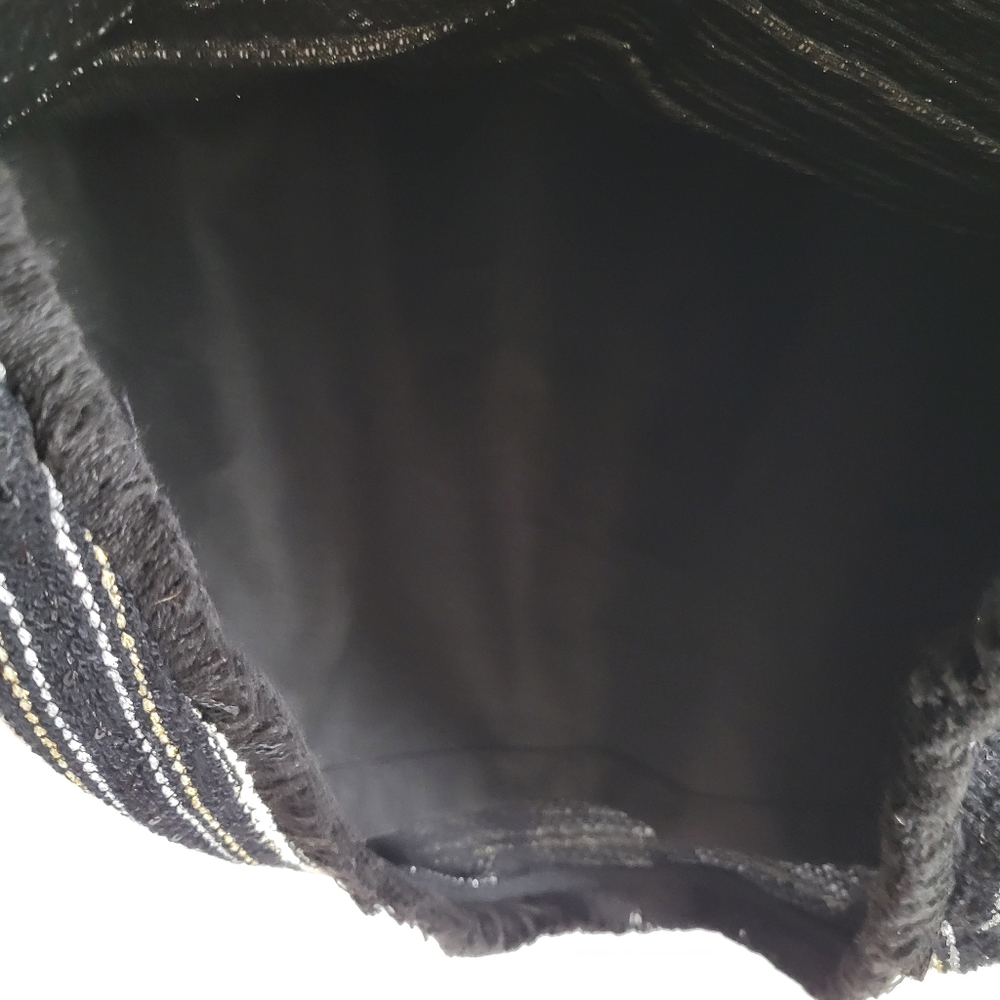 Mo:Vint New York Anthropologie Knit Skirt Women XS Black White Gold Striped Knit - Picture 5 of 9